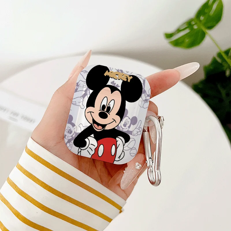 ديزني ميكي حقيبة سماعة الاذن ل Airpods 1/2 3 4 برو الكرتون بولي TPU سماعة لاسلكية تعمل بالبلوتوث للصدمات الغطاء الواقي مع هوك الهدايا