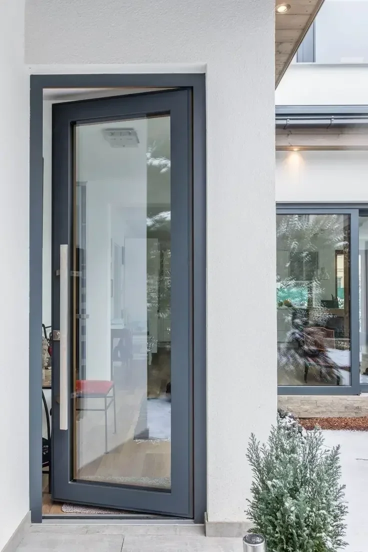 Puertas dobles de estilo francés, puerta con bisagras de aluminio con rotura térmica, marco de Metal, puertas abatibles de vidrio templado para seguridad del hogar