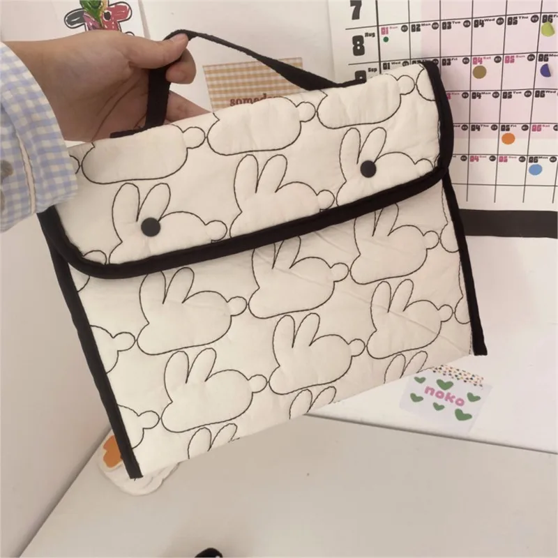 Ins Rabbit Embroidery Laptop Sleeve Bag Case Macbook Air Pro 13 M1 M2  Notebook Sleeves 11 13 13.3 14 Inch Carring Computer Bag