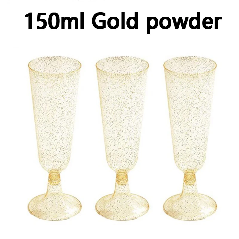 15/25/50 Stuks 150 Ml Wegwerp Champagne Glazen Cocktailglazen Plastic Hoge Bril Martini Bril Voor bruiloften Party - afbeelding 1