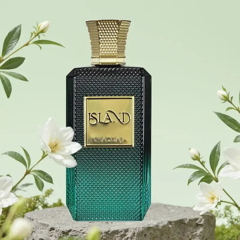 Khadlaj Island Eau de Parfum، تصميم زجاجة رائعة، رائحة آسر، عطر للجنسين للرجال والنساء #6