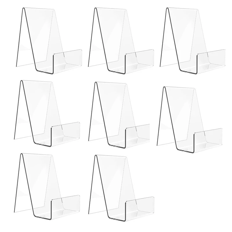 

8 PCS Acrylic Book Stand Clear Easel Stand For Display Book Display Holder Display Stand For Album,CD,Picture,Plate