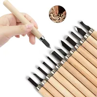 12pcs Professional Wood Carving Chisel Knife Hand Set  Detailed Carving Woodworkers Gouges Molle accesories clip