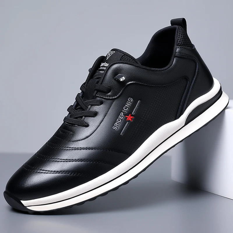 

Italian Leather Shoes For Man Genuine Oxford Outdoor Black Jogging Seakers High Quality Designer Office Dress