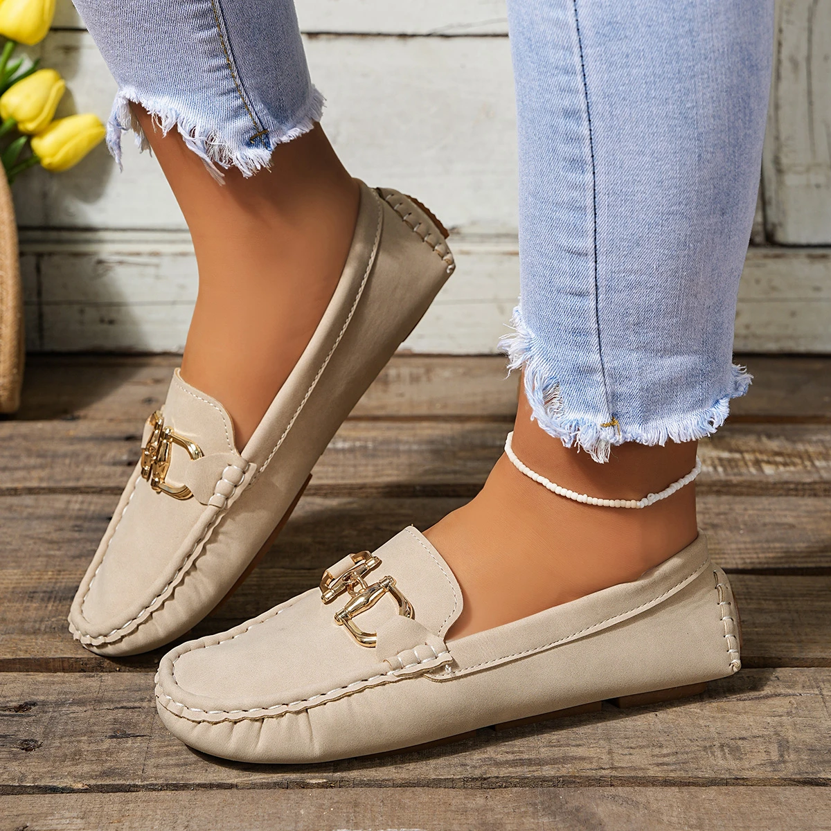

Women Flats Round Toe Solid Soft Sole Flat Loafers Casual Slip on Mary Jane Shoes Women Spring Autumn Fashion Sneakers Women
