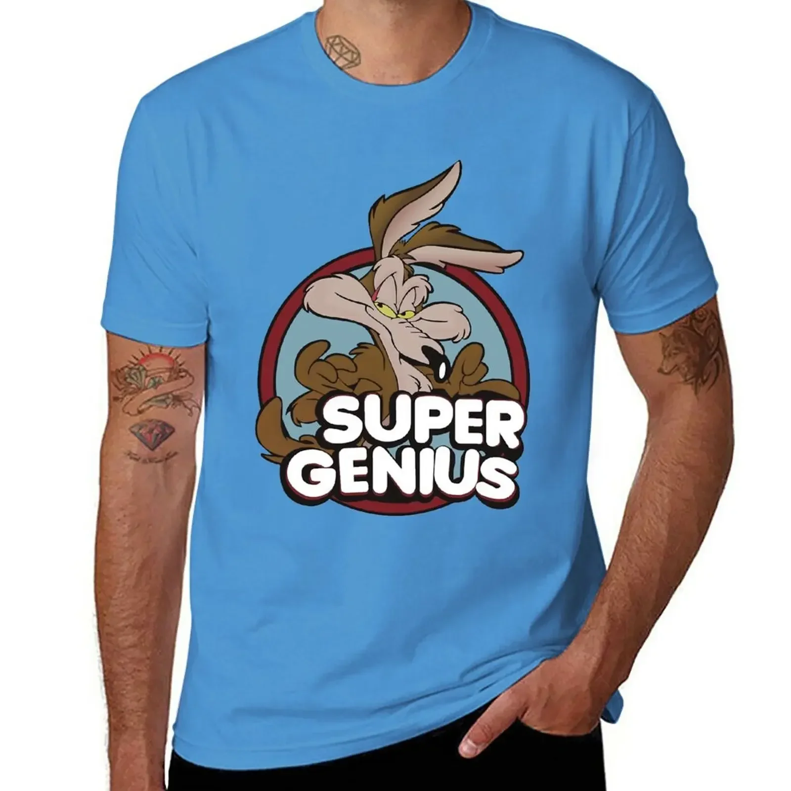 Blouse blacks sports fans mens big and tall tshirts for mens designer clothes graphic t shirts Coyote Super Genius T-Shirt man