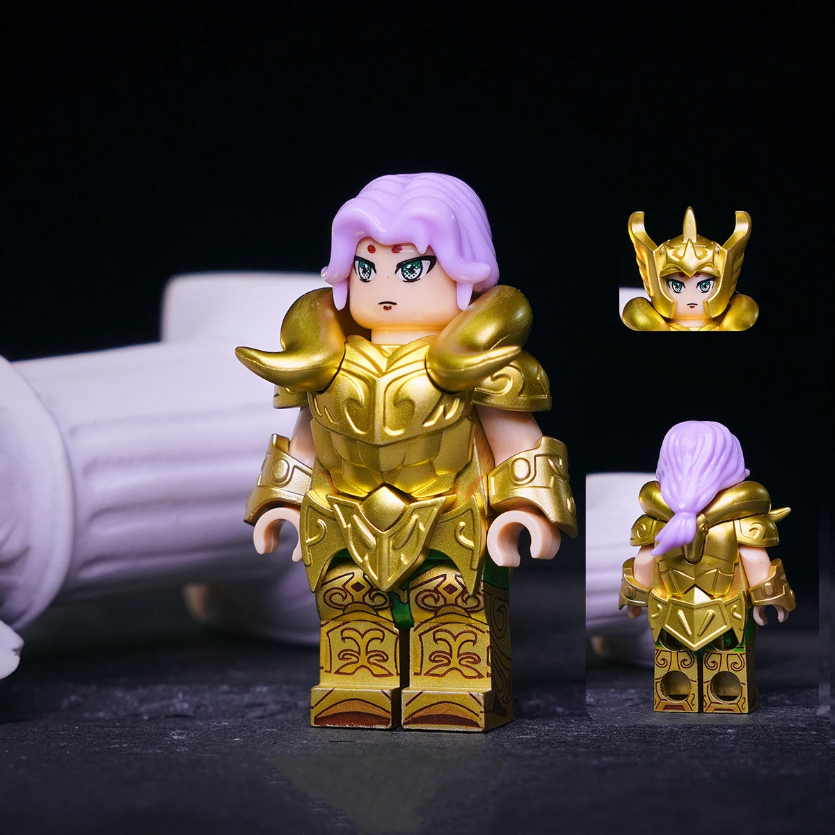 سانت سيا معبد أطلال النار ساعة المشهد مجموعة بنة زودياك الحمل ليو الدلو أثينا Shiryu ألعاب شخصيات الحركة الصغيرة #3