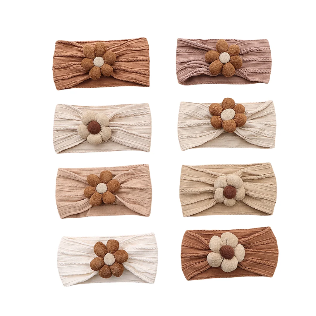 

Baby Girl Flower Headband for Newborn Solid Color Hair Bands for Kids Elastic Children Princess Girls Hair Accessories for Baby