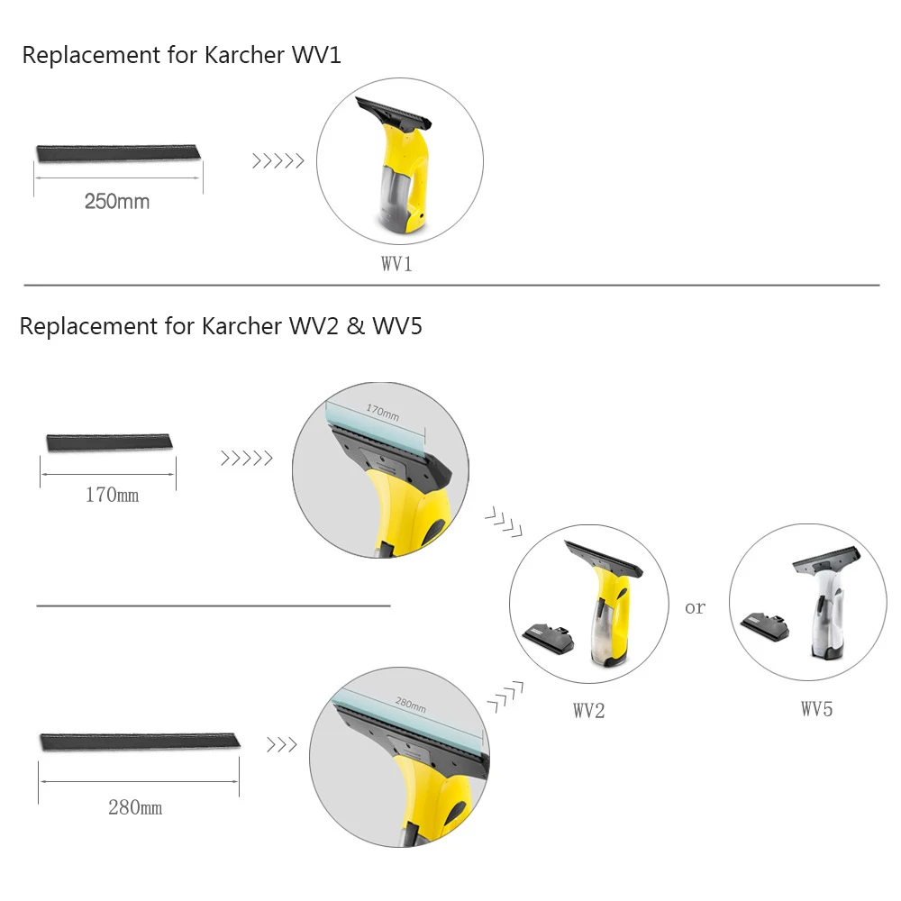 Replacement Squeegee with Blade for Steam Cleaner Squeegee Blade Mirror Cleaner Accessory Replacement for Karcher