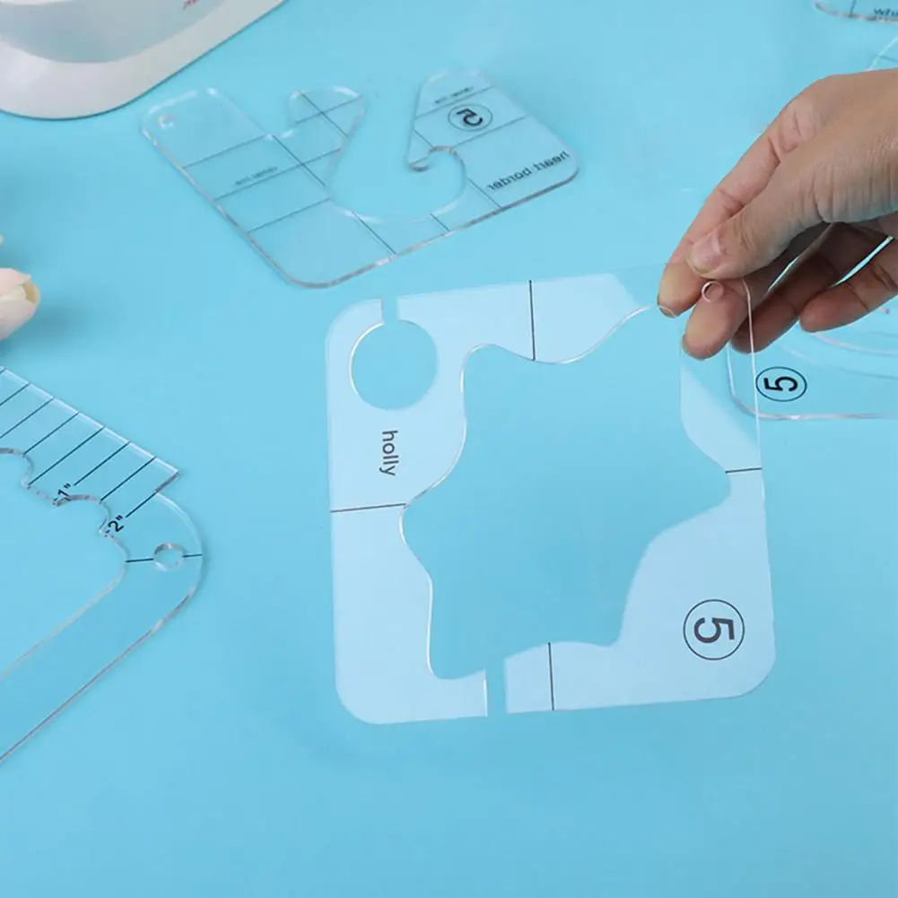 Easy-to-use Quilting Tool Practical Acrylic Quilting Template Free Motion Ruler for Diy Craft Domestic Sewing Machine Enhance