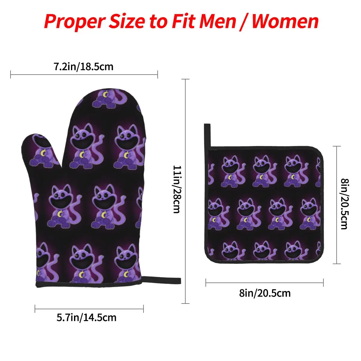 Catnap Plus Oven Mitts and Pot Holder Sets of 4 for Baking Kitchen Cooking BBQ Resistant Non-Slip Gloves