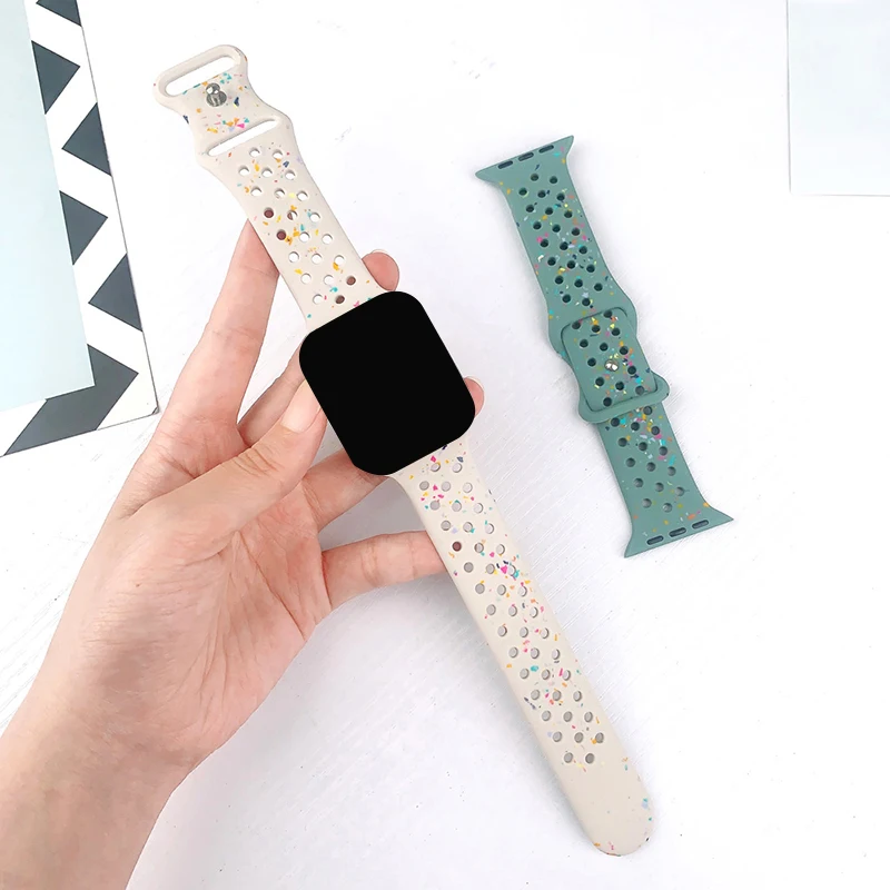 سوار رياضي يسمح بالتهوية للساعة ، سوار لسلسلة iWatch 8 SE 7 6 5 9 Ultra ، 44 من ، 49 من ، 45 من ، 40 من ، 41 من Apple ، 42 من ، كوريا