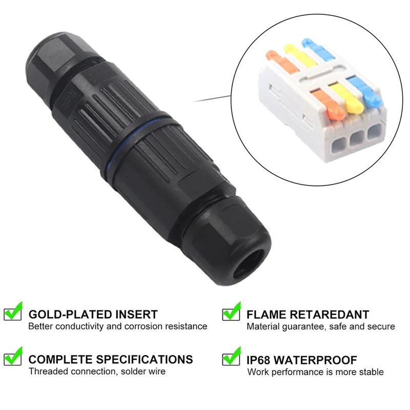

【Last-Chance!】IP68 Waterproof 3 Way Outdoor Electrical Cable Connector Junction Box 4 Sets Replaceable Lever Wire Connectors