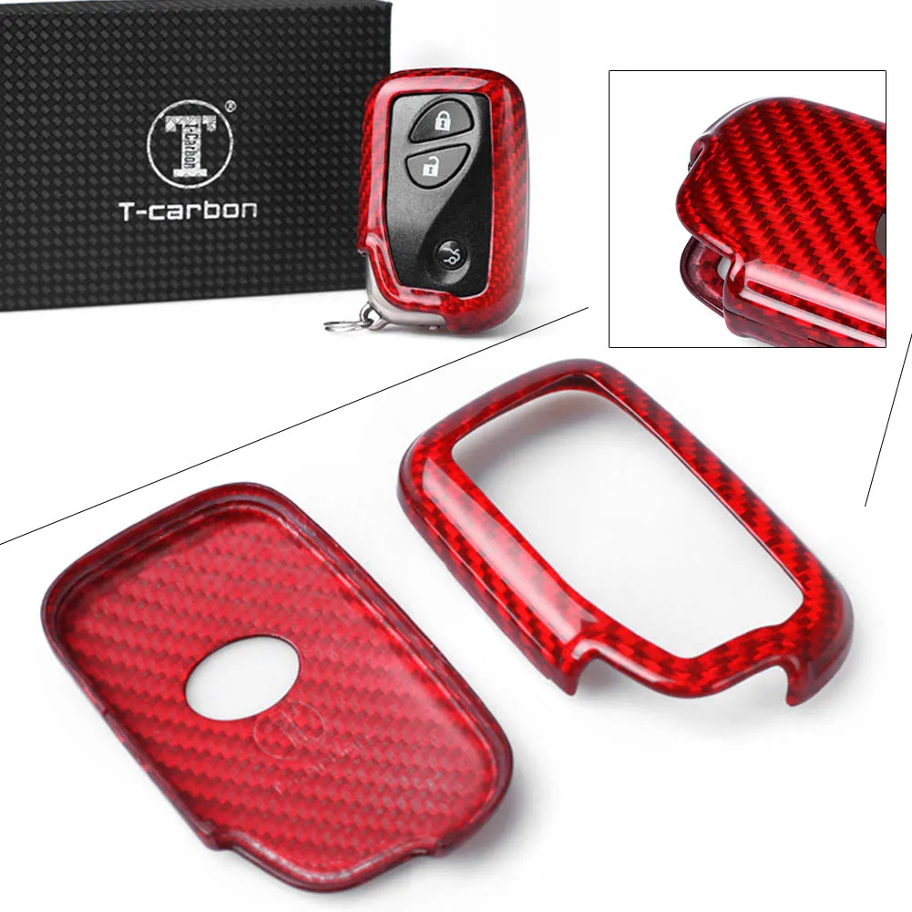 Red Car Remote Key Shell Cover Case For Lexus RX450 RX350 LX570 GS460 Carbon Fiber