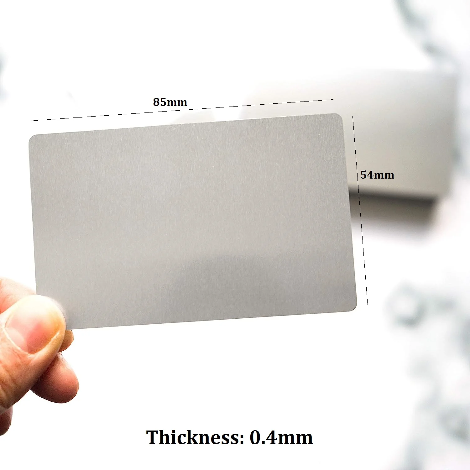 0.4mm Thickness Silver Metal Aluminum Business Cards For Laser Engraving - 10/20/50 You Pick