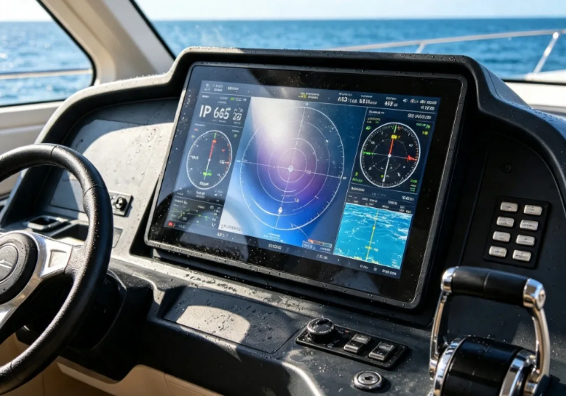 15/17 Inch 1000 Nit IP65 Waterproof Embedded Capacitive Touch HMI Monitor For Marine Boats