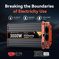 1500W 3000W Power Inverter Pure Sine Wave DC 12V 24V To AC 220V with Remote Control and USB LCD Display For Vehicles RV Boat
