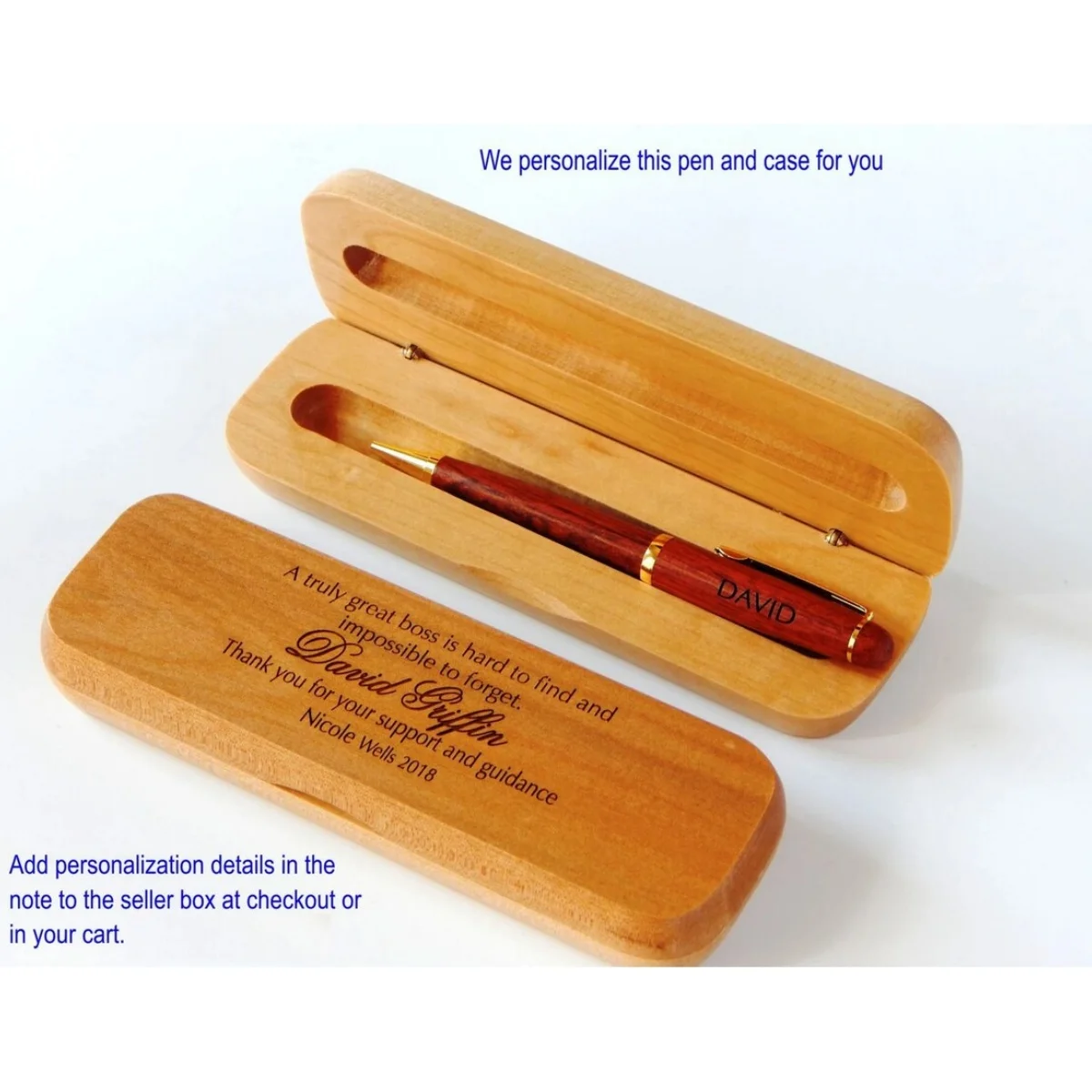 Boss Thank you Gift - Appreciation Gifts for Lady - Personalized Wooden Pen - Leaving Gift