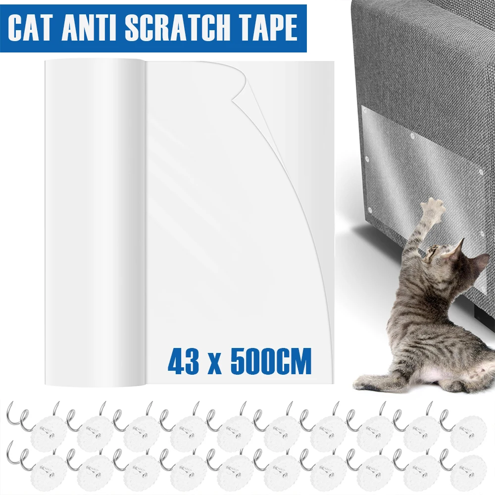 Cat Anti Scratch Tape Transparent PVC Anti Cat Scratch Furniture Protector Self-Adhesive Invisible Cat Training Protectors Tape