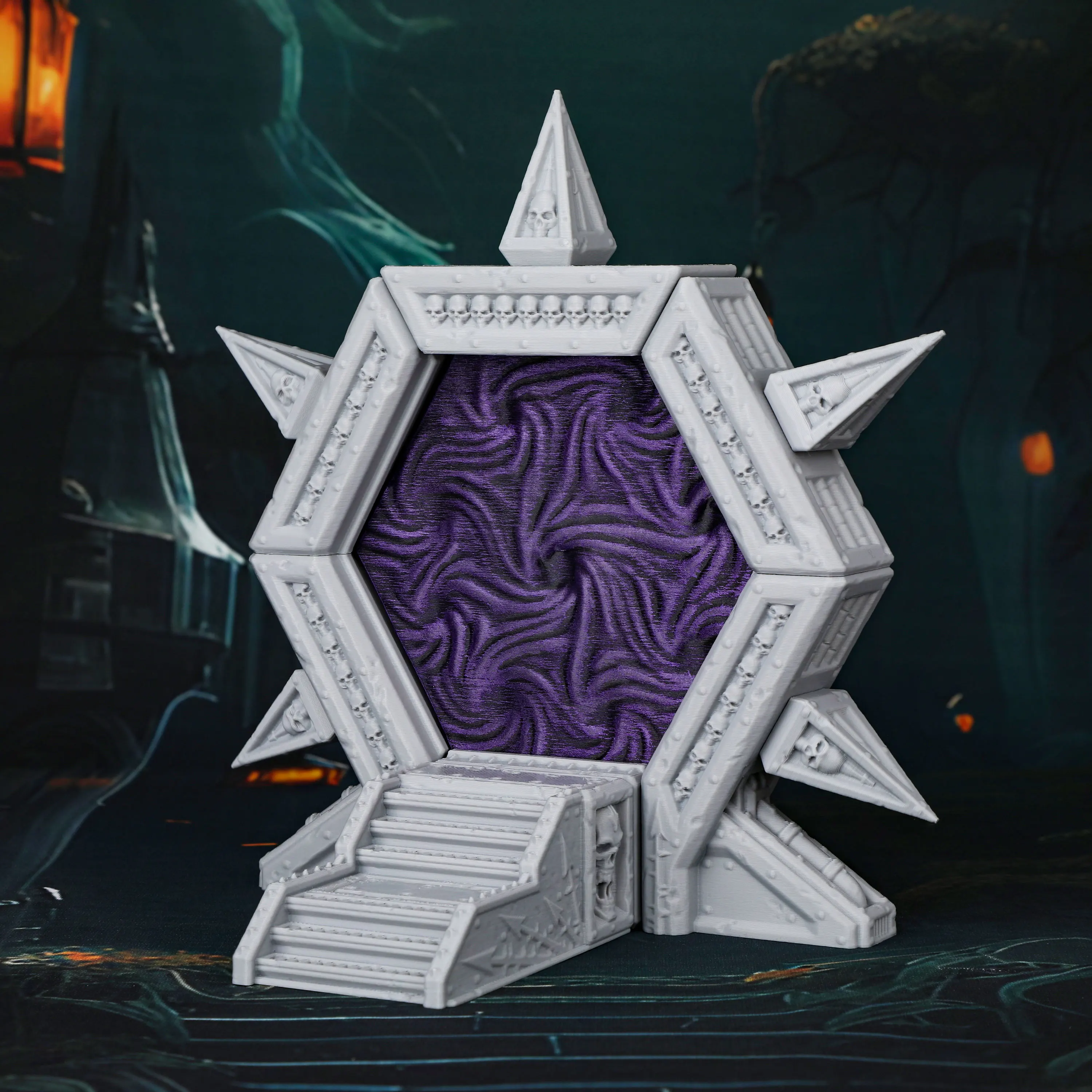 Fantasy Warp Gate Terrain Set, 25-28mm Scale Miniature Portal for Tabletop RPG Adventures, Mystic Gateway Model for TTRPG