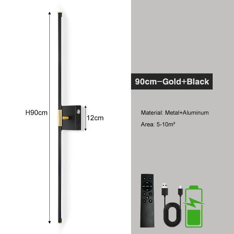 360 °   Draaibare oplaadbare batterij LED-wandlampen Oplaadbare wandlamp met afstandsbediening 3CCT Touch dimbare wandkandelaar