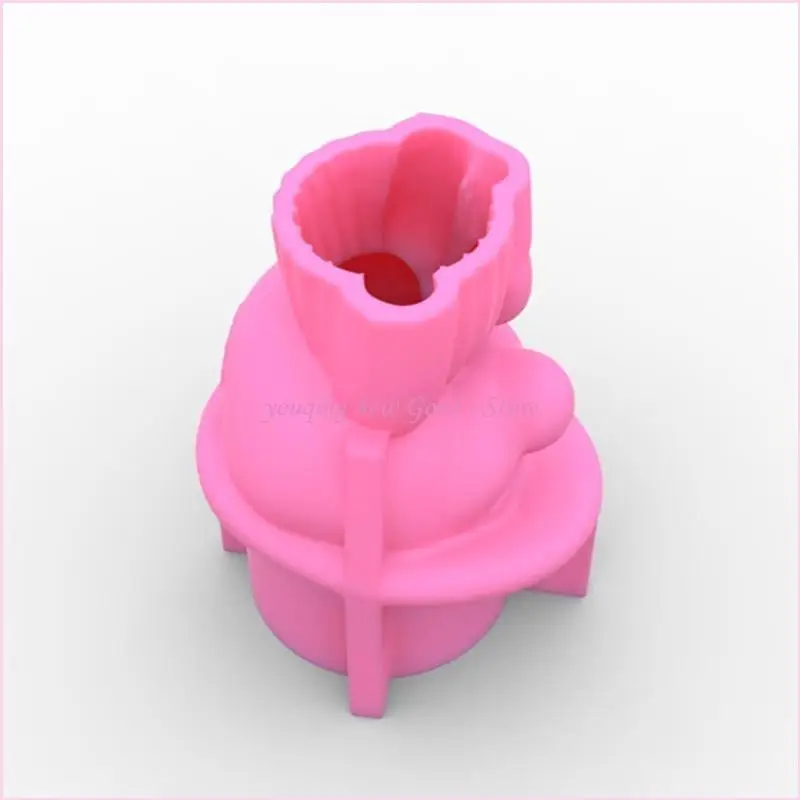 57QA Close Eyes Girl Flower Pot Silicone Mold Epoxy Resin Casting Pot Mold