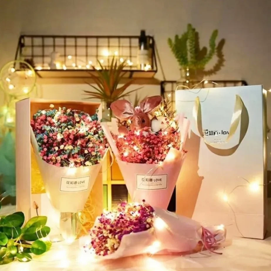 5m~1m LED Copper Wire Fairy Lights Battery Powered LED String Lights Party Wedding Indoor Christmas Decoration Garland Lights image 4
