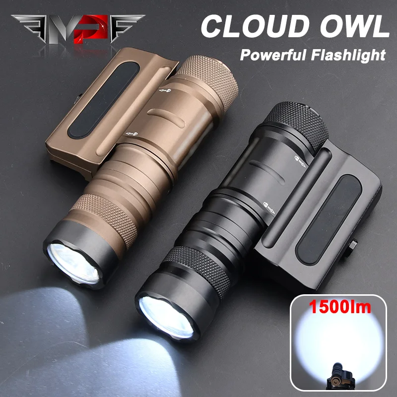 Wadsn Cloud Defensive OWL Tactical Flashlight Airsoft 1500lumens Powerful Optimized Weapon Light Fit 20mm Rail Hunting Gun Rifle