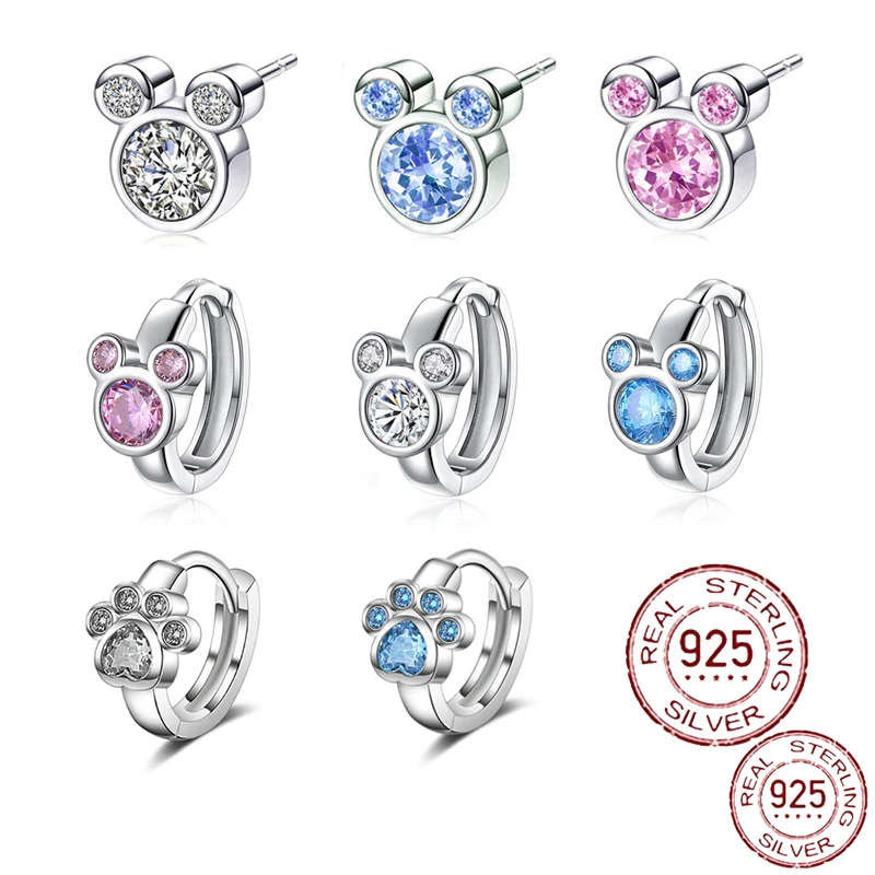 

2022 New 925 Silver Fashion Silver Earring Shiny Cartoon Cute Heart Hoop Earrings for Women Jewelry Gift for Girlfriend Wife