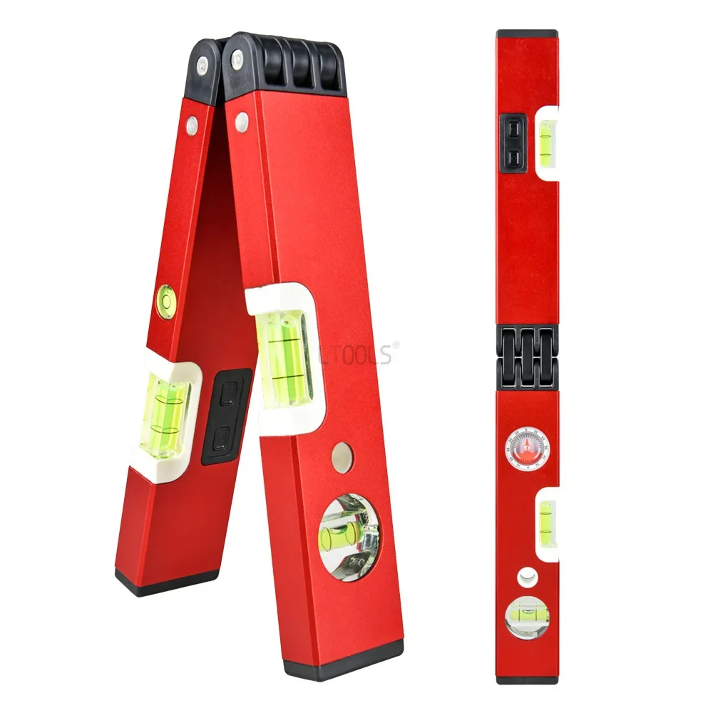 Multifunctional Aluminum Alloy Folded Laser Level Line Horizontal Vertical Angular Quick Accurate Leveling Strong Magnetism 50cm