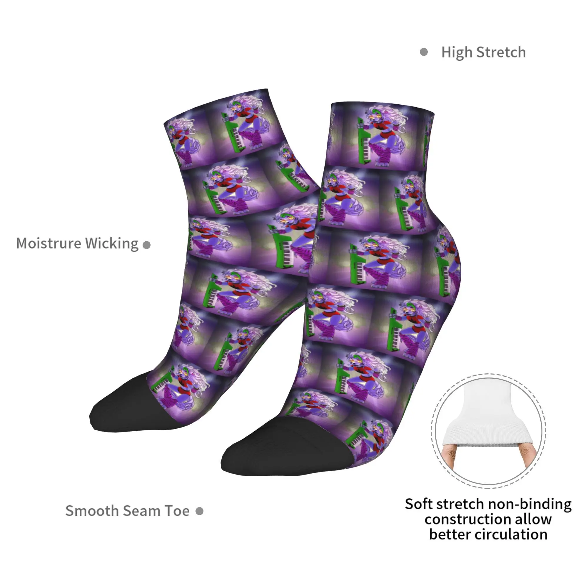 Calcetines Roxanne Wolf para todas las estaciones, calcetines Harajuku de alta calidad, medias de Hip Hop para hombres y mujeres, regalos