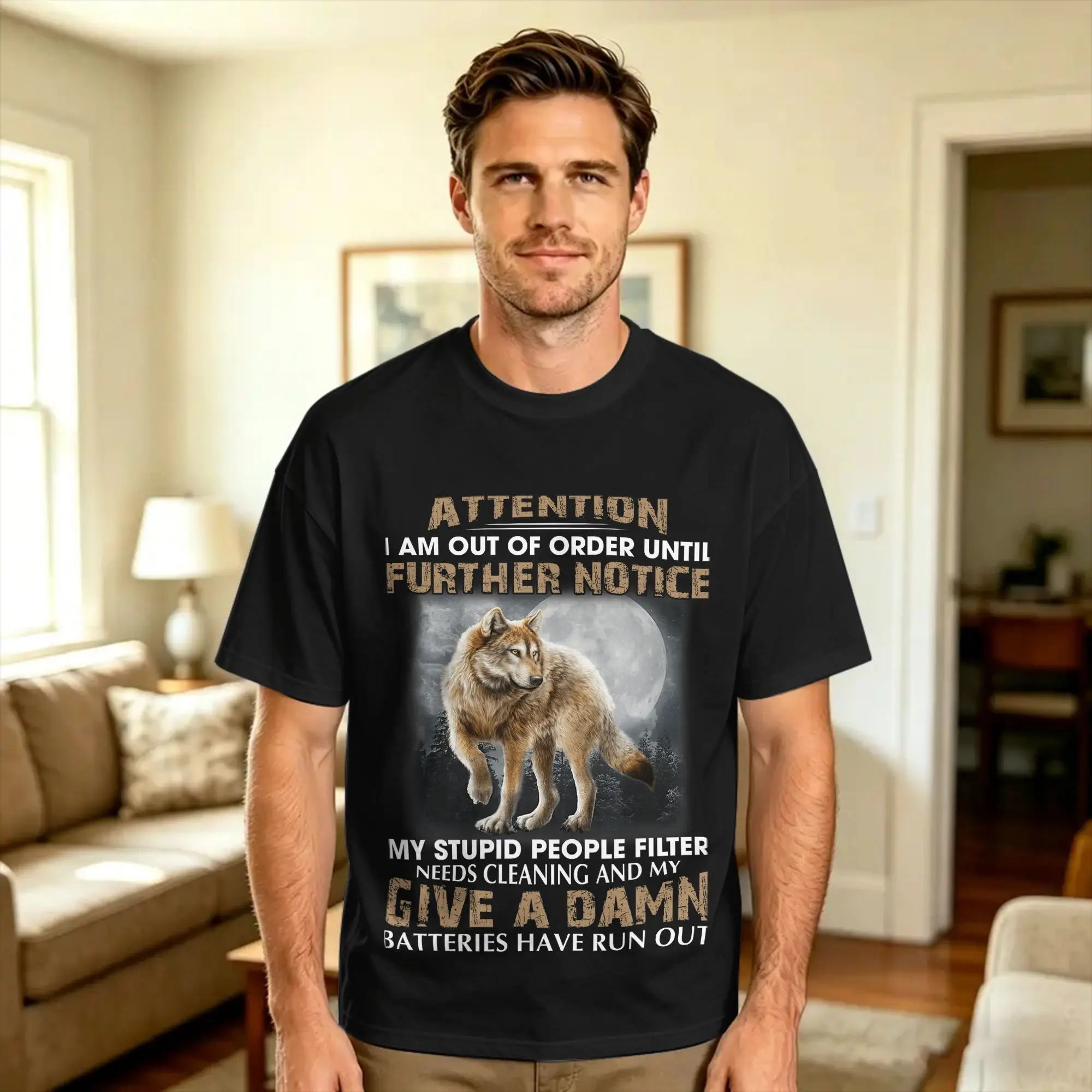 Streetwear T Shirt Attention I Am Out Of Order Until Further Notice Cotton T-Shirts  Hip Hop Tee Shirt Casual Short Sleeve Tops