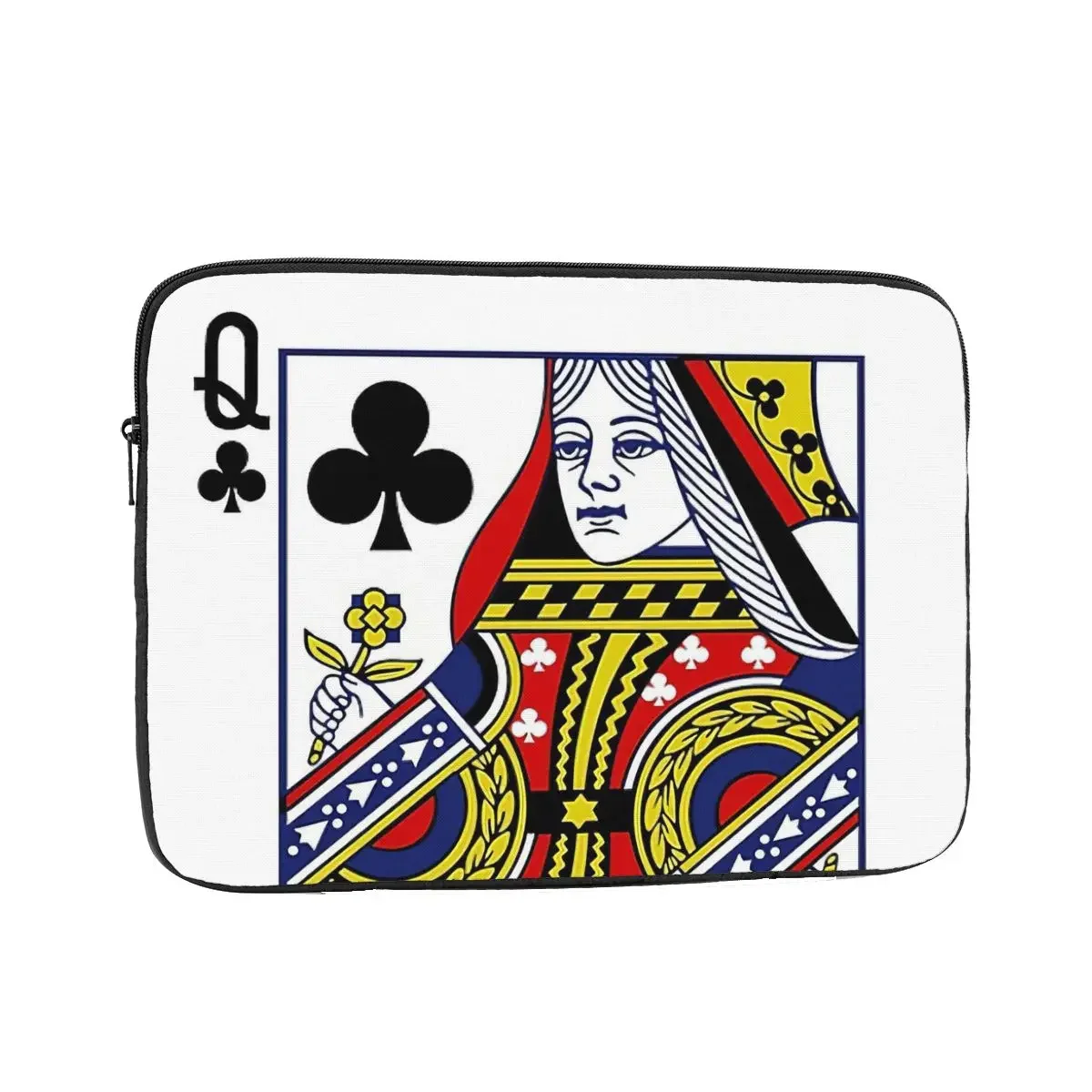 Queen of Clubs Playing Card Computer Ipad Laptop Cover Case Laptop Sleeve Bag Portable Cover Fundas Pouch