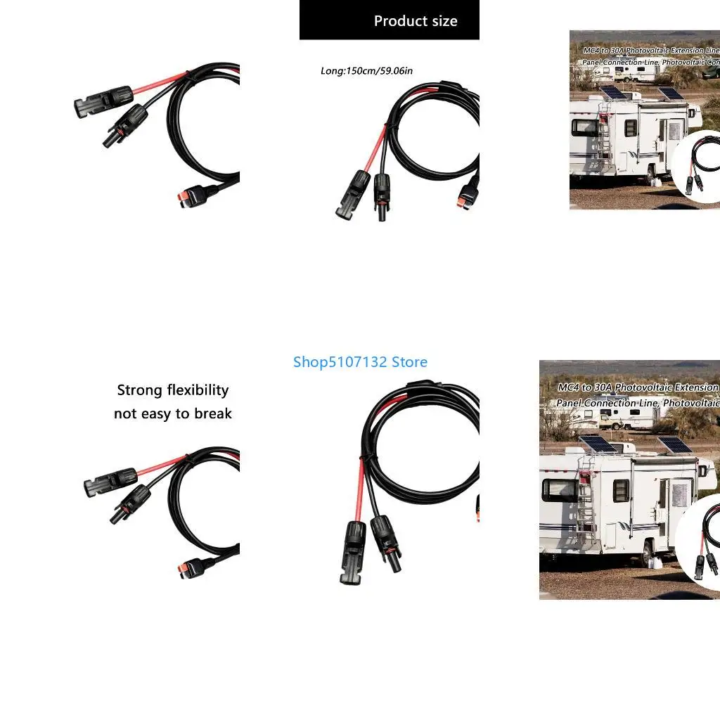 87HD Professional Photovoltaic Connector Wire 4 to 30A Extension Cable for Diverse Solar Setups Sun Light Protect Coating