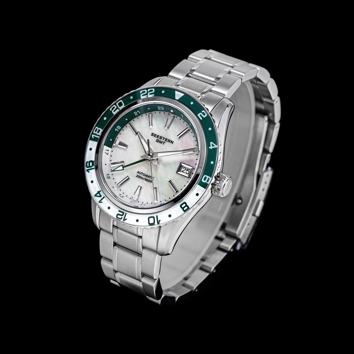 New GMT Automatic Mechanical Men Waterproof WristWatches Diving Japan NH34 Movement Sapphire Crystal Luminous Glass Bezel S456