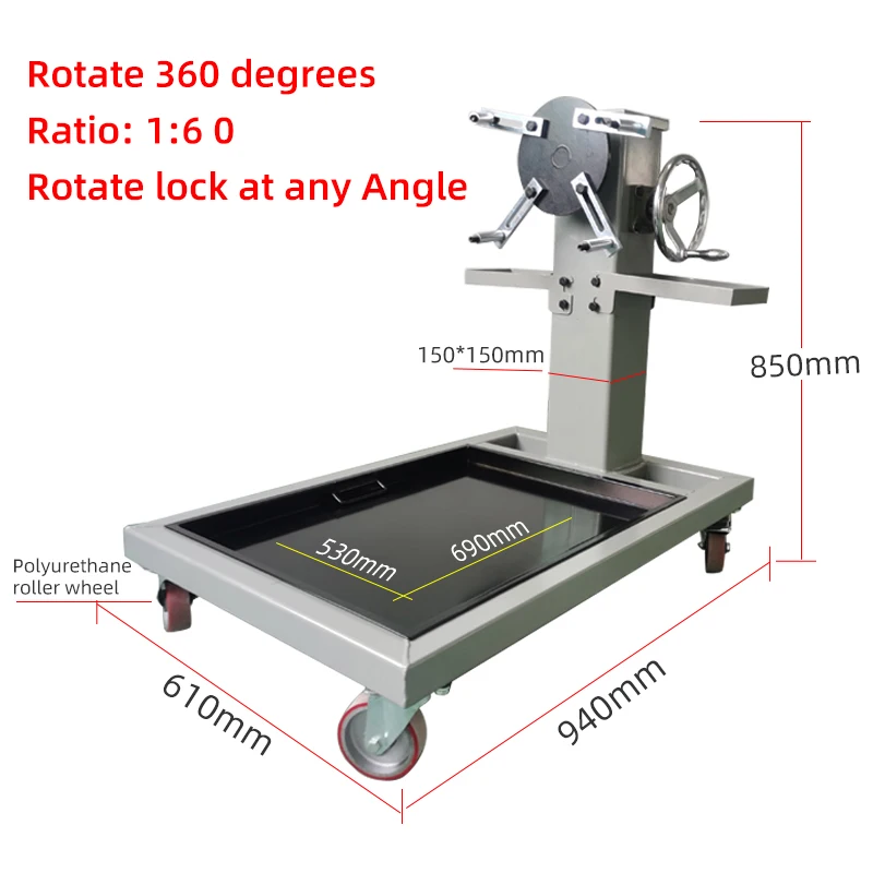 حامل قلاب للمحرك عالي التحمل 500 كجم/800 كجم - إطار إصلاح السيارة بتصميم جديد مع 360 درجة ° آلية الدوران والقفل لاستخدام ورشة العمل #6
