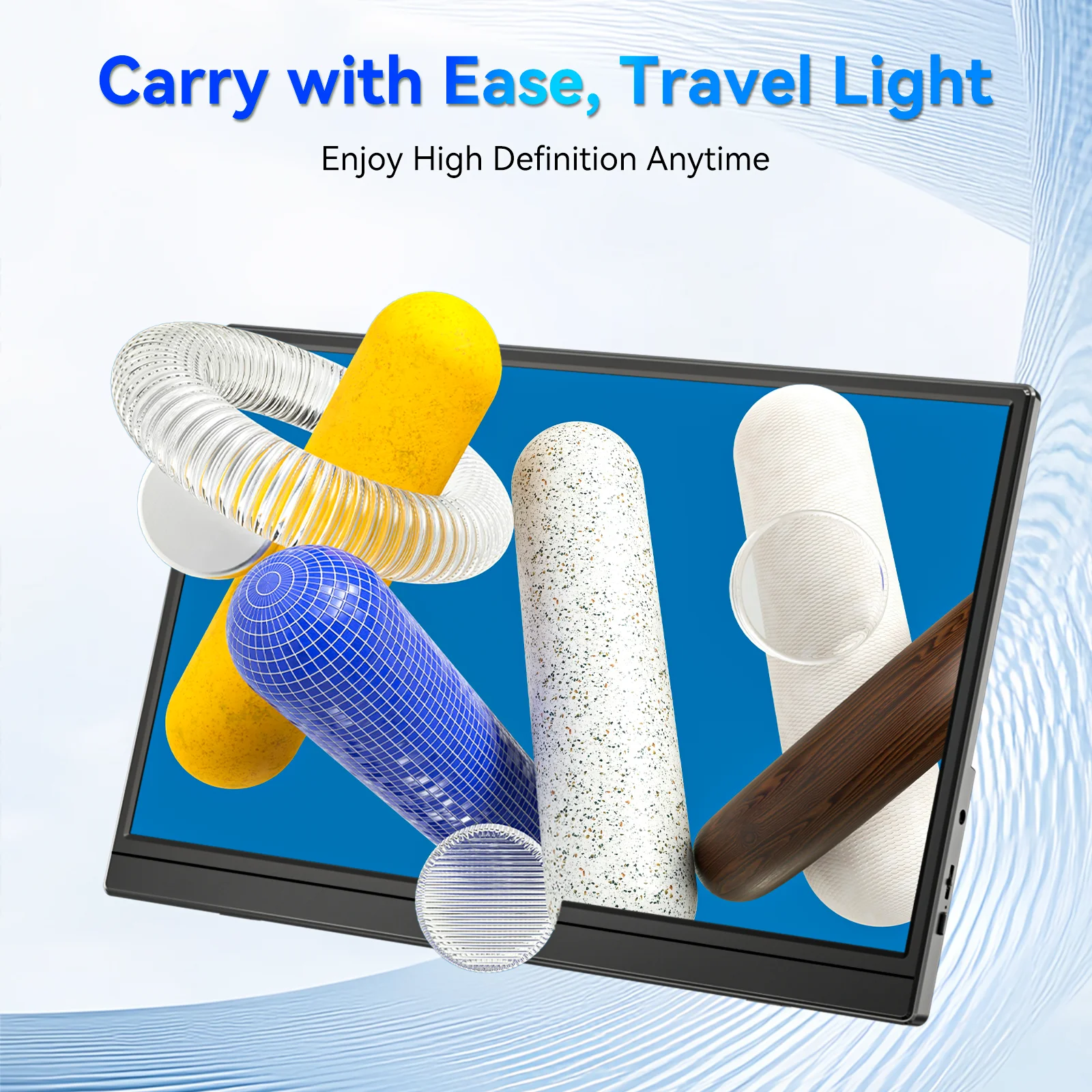 VEOUT 15.6" 60HZ inch Gaming Portable Monitor for Laptop, 16:9 1080P Display LCD FHD External Second Computer Screen for Phone