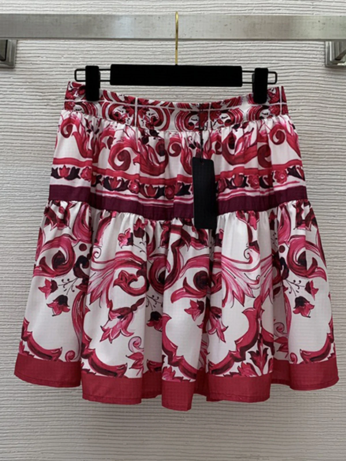 

Модная юбка А-силуэта с высокой талией и расклешенным подолом, с принтом под сине-белый фарфор в средиземноморском стиле, для женщин, на лето и праздники