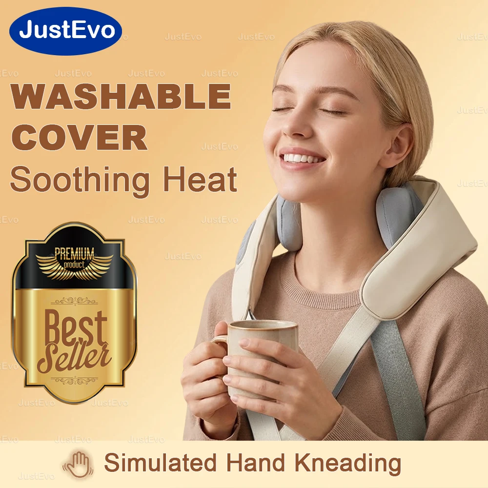 

Беспроводной массажер для шеи и плеч с подогревом, массажная накидка для глубокого разминания спины и трапециевидных мышц, портативный, электрический