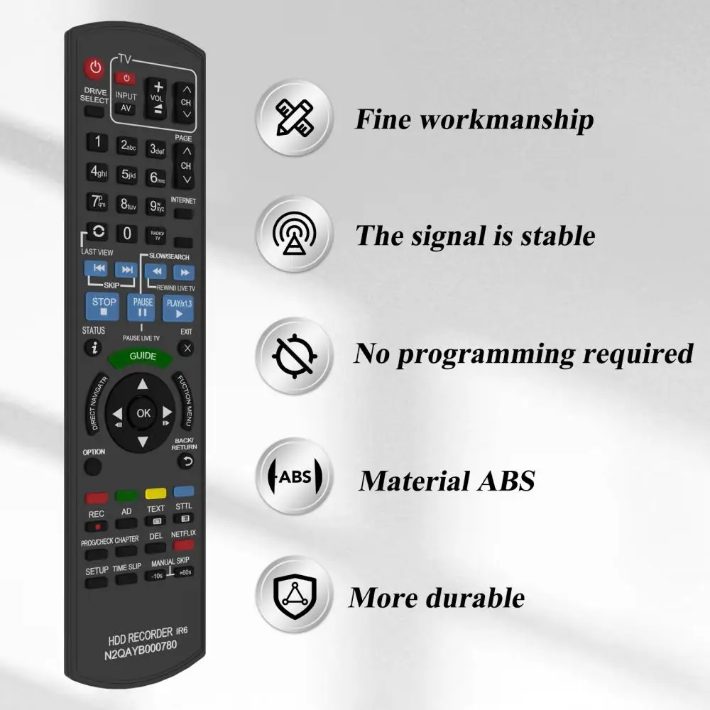 N2QAYB000780 Replacement Remote Control for Panasonic HDD Recorder TV DVD Recorder DMR-HW120 DMR-HWT130 DMRHWT230EB DMR-HW120EB