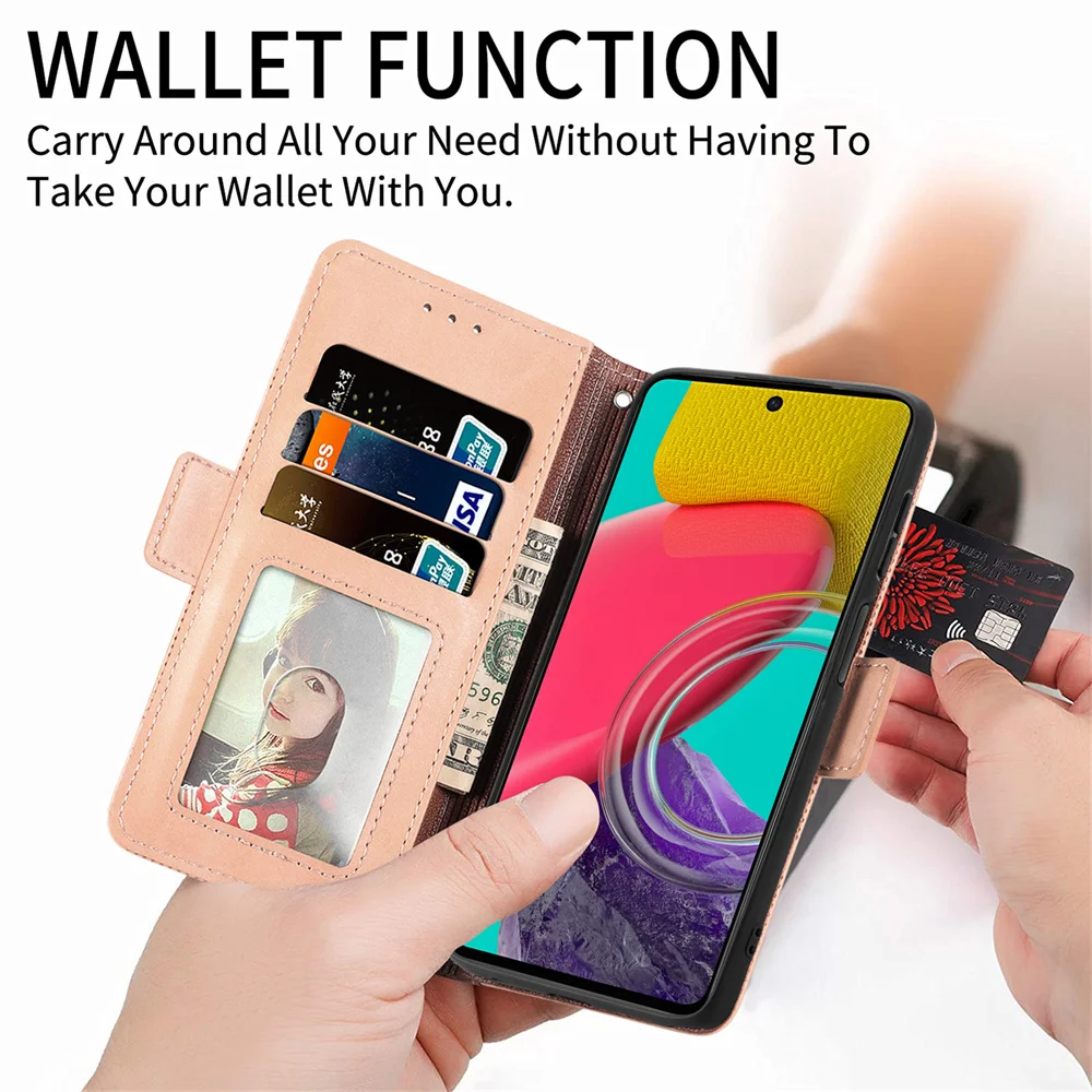 Para Samsung Galaxy A04 4G, funda de teléfono con letras bordadas, fundas de cuero tipo billetera para Galaxy A04 A04S, funda con tapa