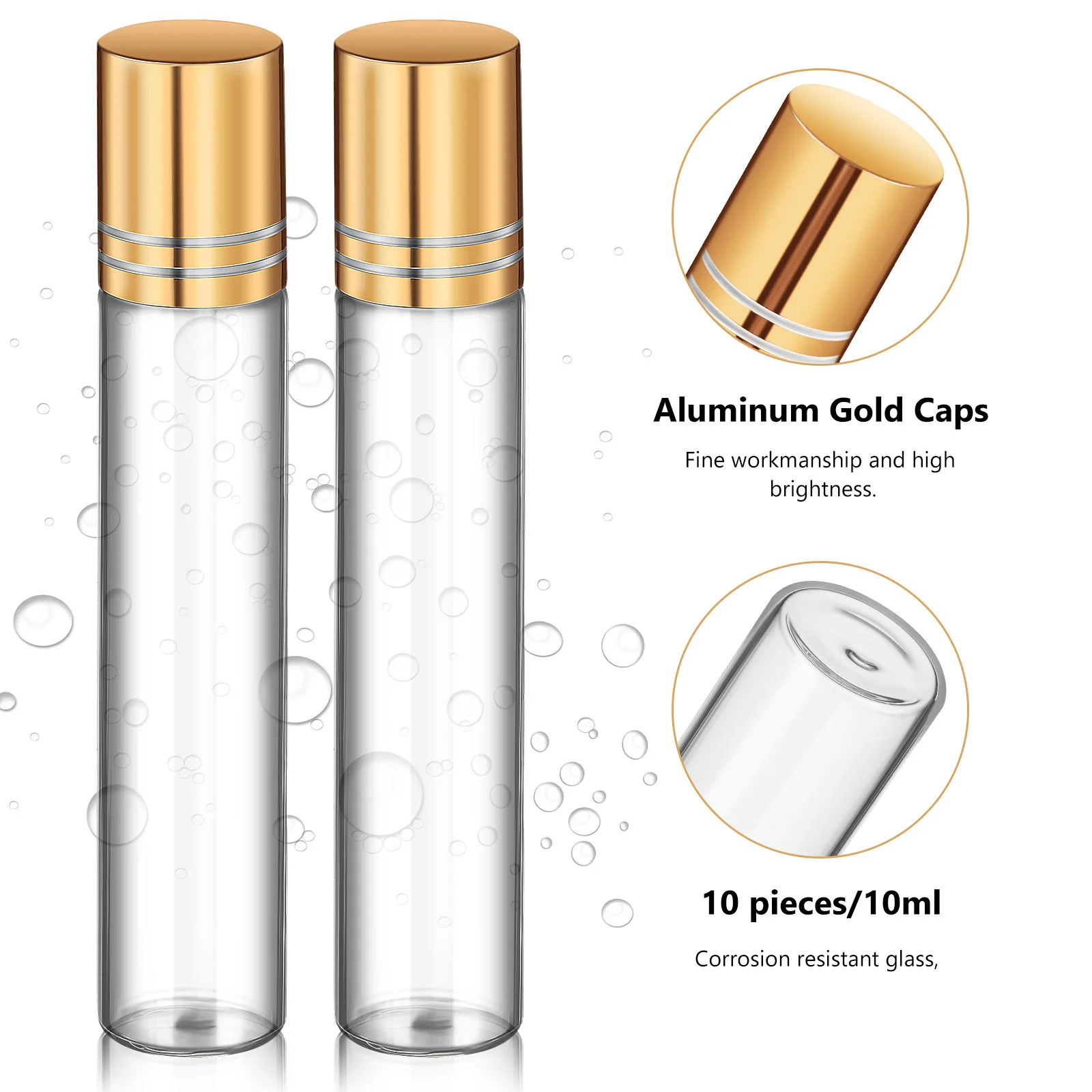 10개 에센셜 오일 빈 병 10ml 리필 가능한 롤러볼 여행용 사이즈 누수 방지 휴대용 소형 향수 병