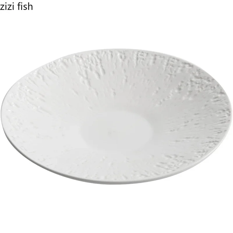 Stone Pattern Ceramic Dinner Plate Restaurant Dessert Plate Pasta Plate Salad Plates Molecular Cooking Specialty Tableware