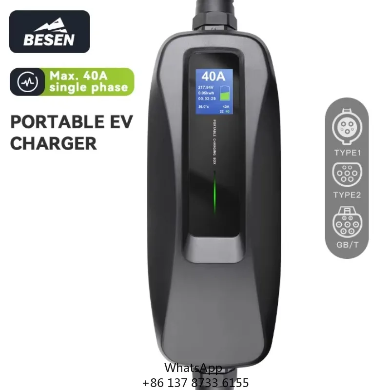 BESEN FACTORY Portable Commercial Electric Vehicle Charging Box 8.8kW EV Charger With 2-Year Warranty Single Phase AC Box