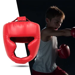 Full-Covered Thickened Boxing Helmet PU Leather Boxing Protective Gear Training Sparring Safety Head Guard for Men Women Kids