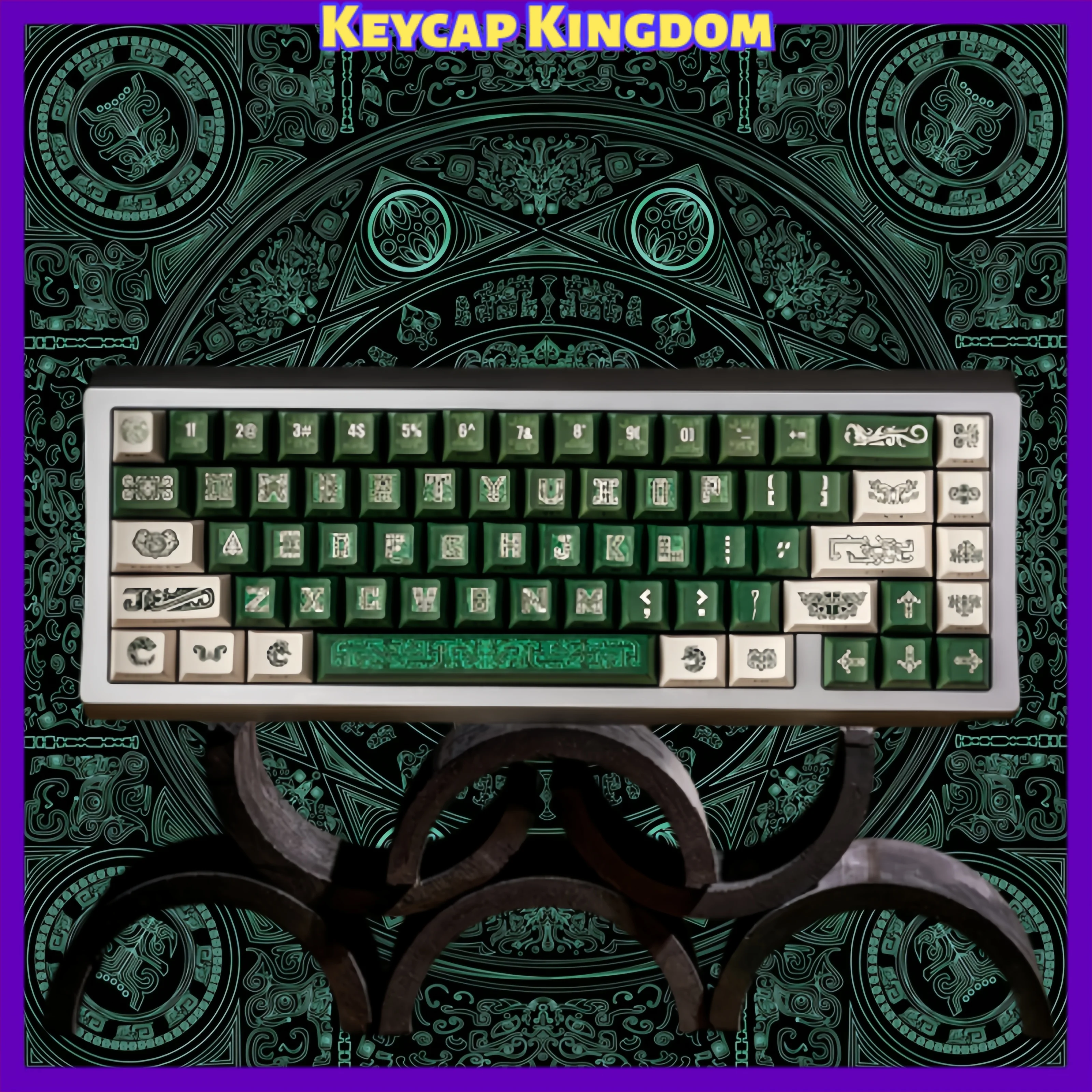 Vintage Bronze Age Pattern Keycaps Mechanical Keyboard Cherry PBT Custom Keycaps PC Gaming Keyboard Accessories Gift for Gamers