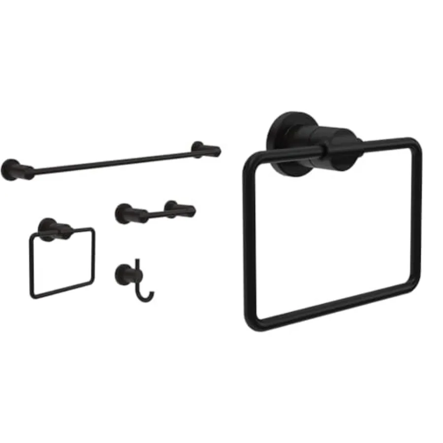 

Delta NIC64-MB Nicoli 4-Piece Bath Hardware Set with 24-in Towel Bar, Toilet Paper Holder and Delta NIC46-MB Nicoli Wall Mount