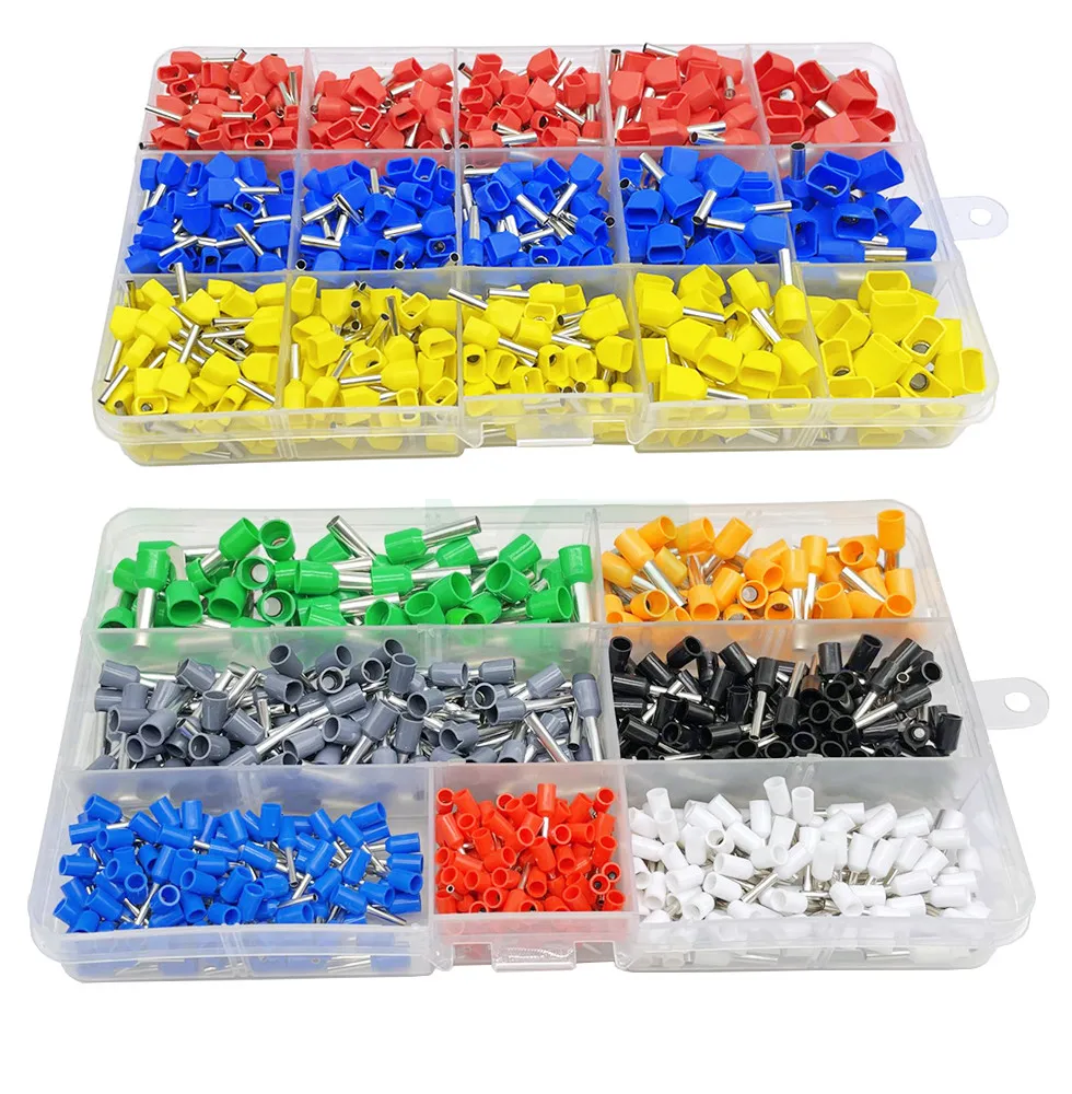 400/600/720 pcs Crimp Connector Insulated Cord Pin End Terminal  Kit Set Tubular Crimping Connectors Plier Assorted