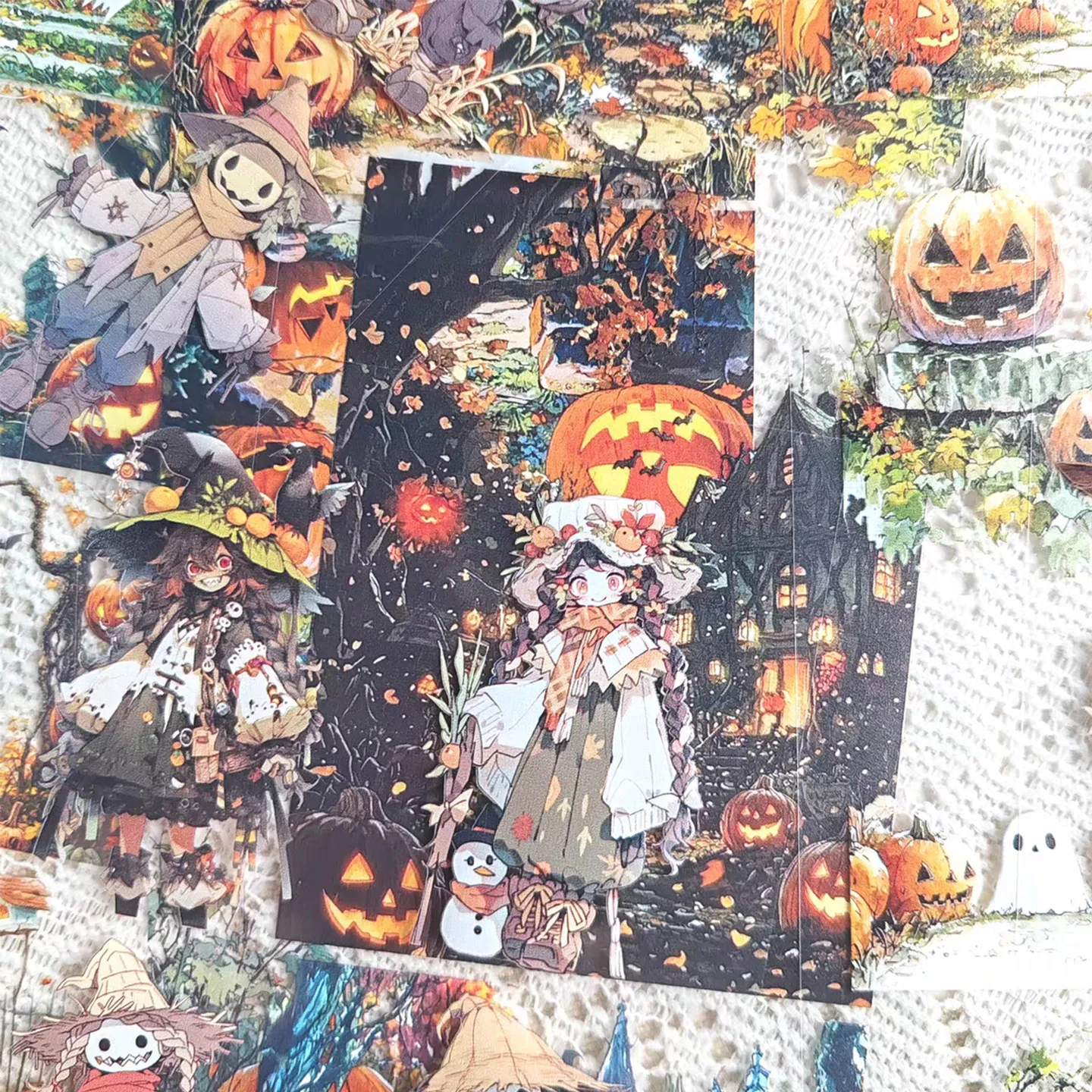 DIY Halloween Garden Halloween House PET Scene Washi Tape for Journaling Scrapbooking Card Decor Sticker