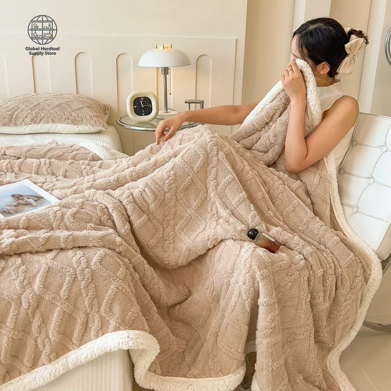 Twist Blanket for Bed Thermal Blanket King Queen Sherpa Fleece Throw Blanket for Couch Sofa Bedroom Soft Warm